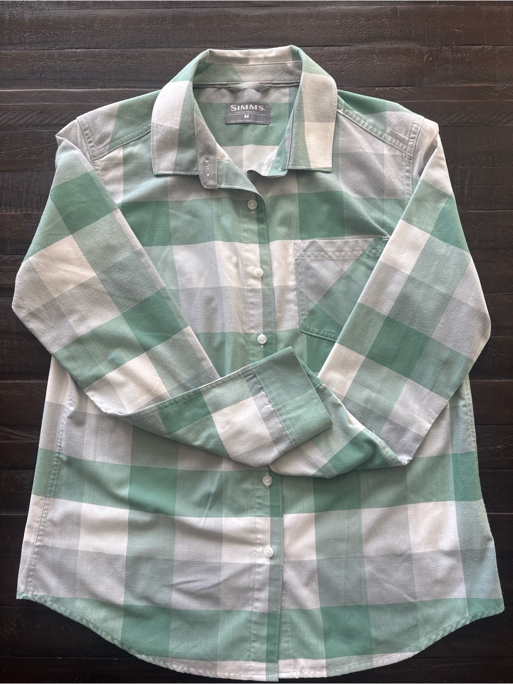 Simms Mint Green & White Buffalo Check Shirt